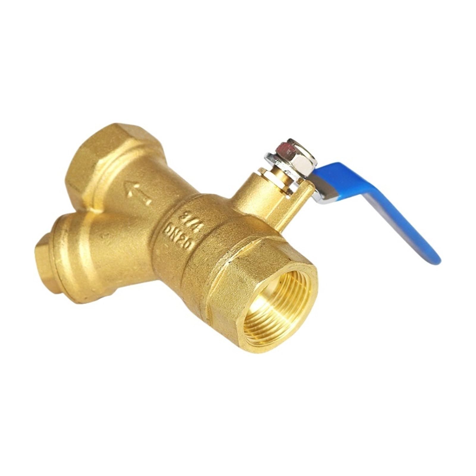 Accesorio de tubería de agua de calibre múltiple, válvula de bola con filtro integrado tipo Y de latón | Válvula de control de agua combinada de tamaño de 1/2 a 2 pulgadas con estructura de filtro incorporada(1-1/4")
