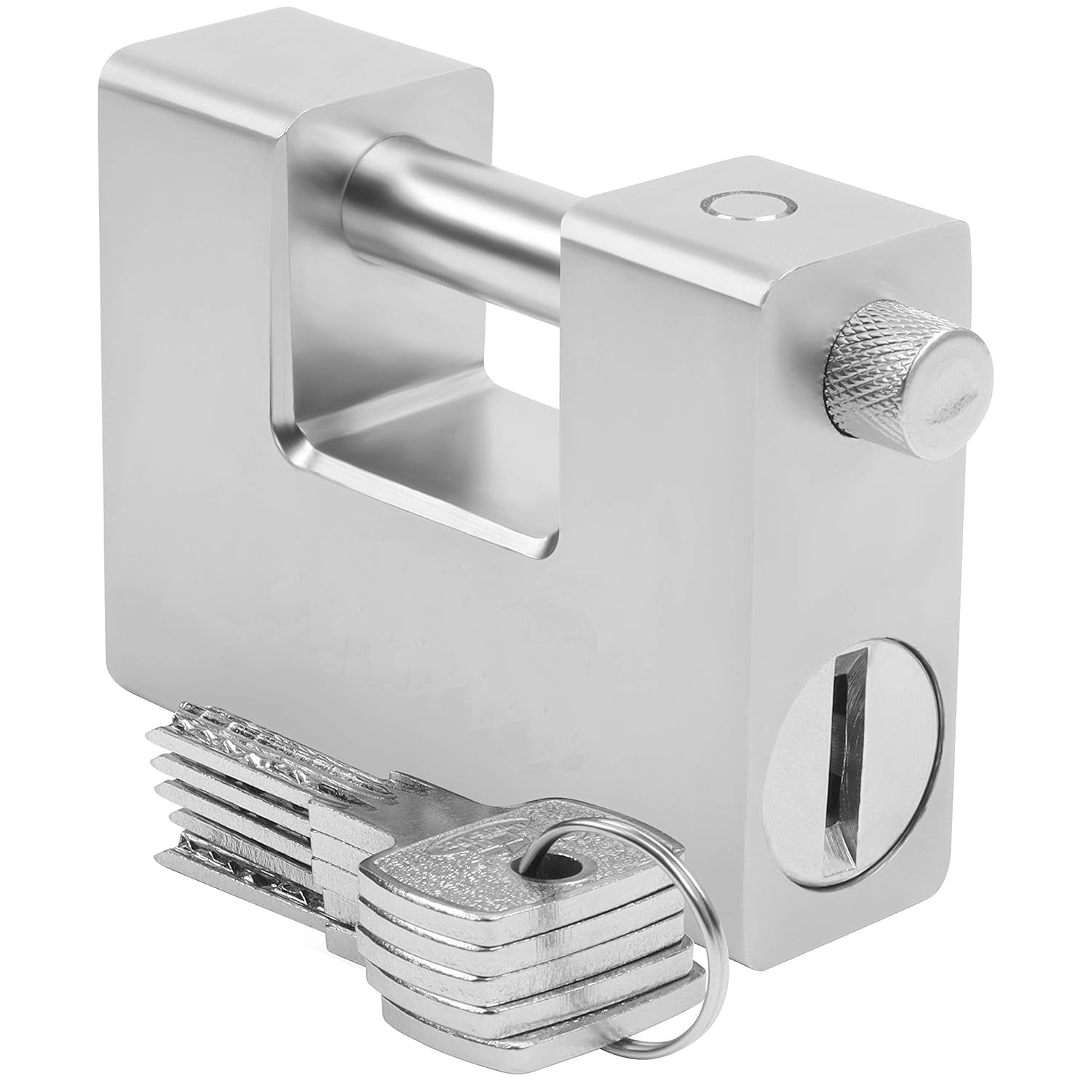 Heavy Duty 94mm Stainless Steel Rectangular Lock for High-Security Padlock for Main Door, Gates, Shutters, Shops & Offices I Corrosion Resistant Shackle Anti-Cut, Anti-Drill (Set of 1, 5 Keys)-image-29