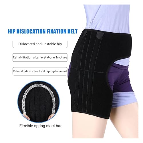 Miniatura 2 de Soporte de cadera para aliviar el dolor de ciática, recuperación de flexores de cadera y soporte de esguince de lesiones para hombres y mujeres (M)