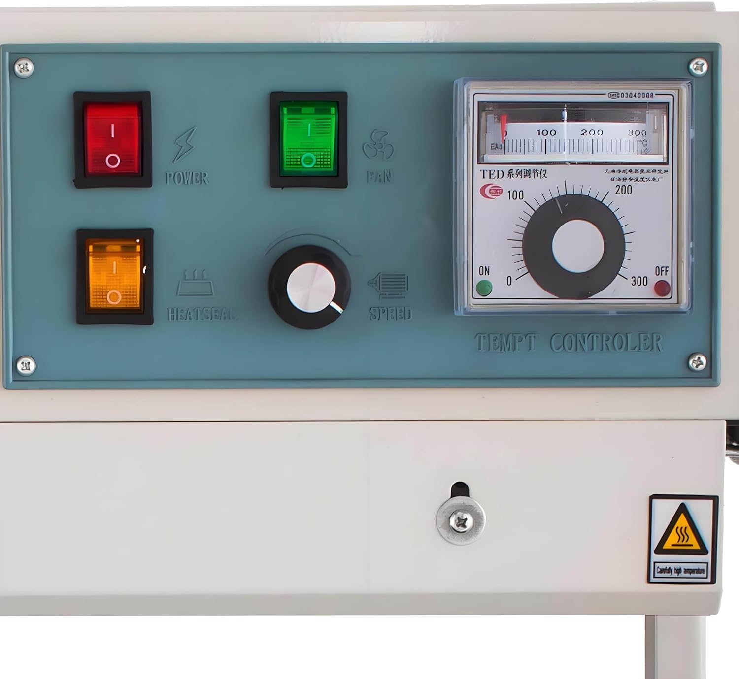 TYH Macchina Sigillatrice Automatica Continua, Sigillatrice A Nastro Verticale Fr-900, Macchina Sigillatrice A Nastro con Controllo della Temperatura A Indicatore, Sigillatrice Orizzontale Continua