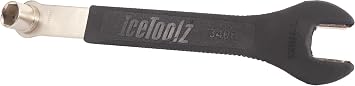 IceToolz Pedal Wrench & Socket Spanner 2403400 Black Multitool with Rubber Grip