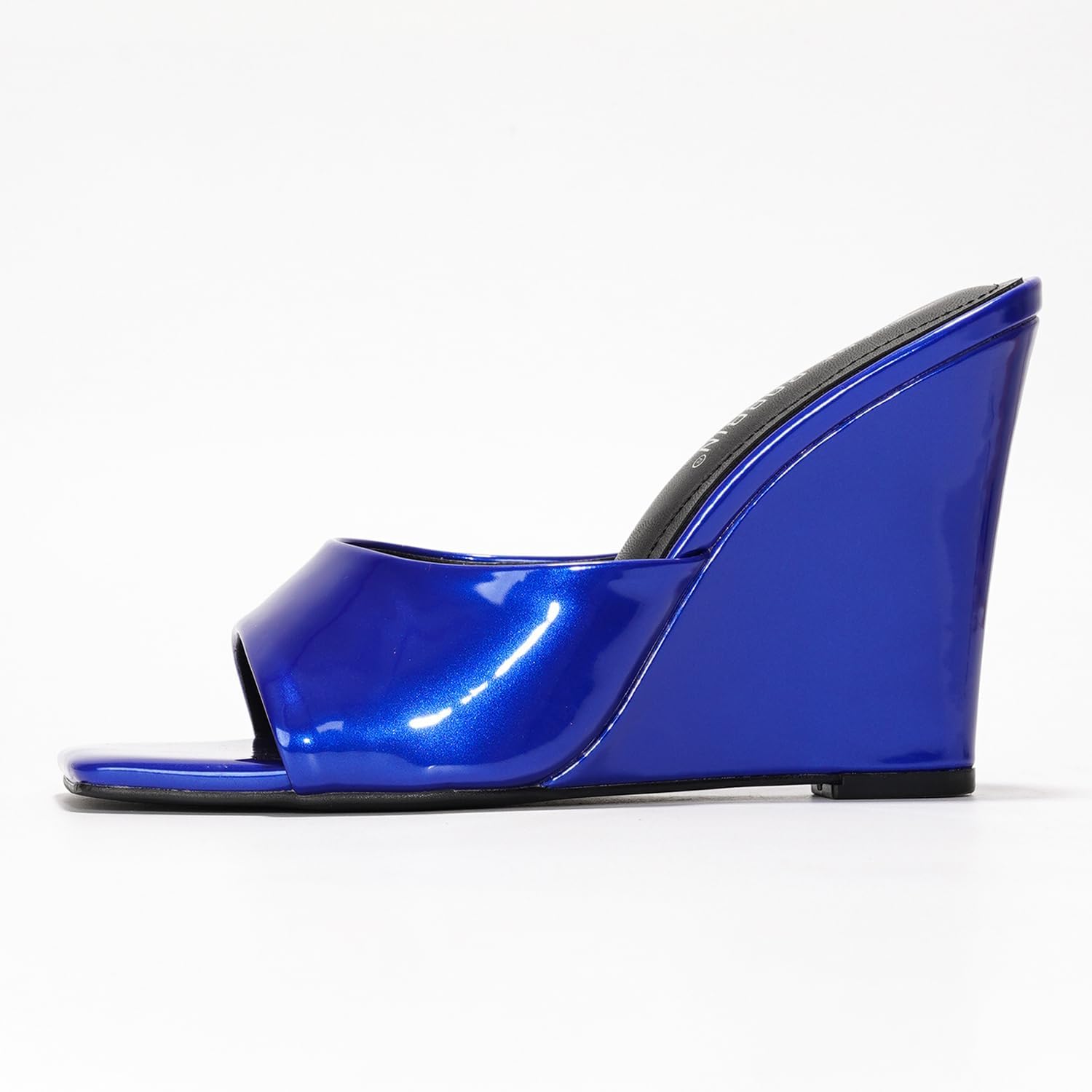 Cape Robbin Women's Metallic Slip-On Wedge Heels with Square Toe - 3.75 Inch Chunky Block Heels for Women - Dressy Wedge Sandals (Willamina) - Image 3