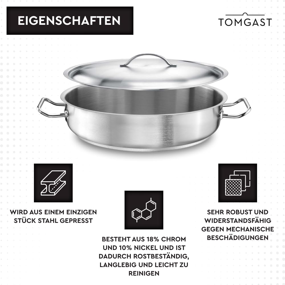 Padella In Acciaio Inox Tomgast 36 Cm - Fondo Triplo Per Induzione E Gas - Foto 5