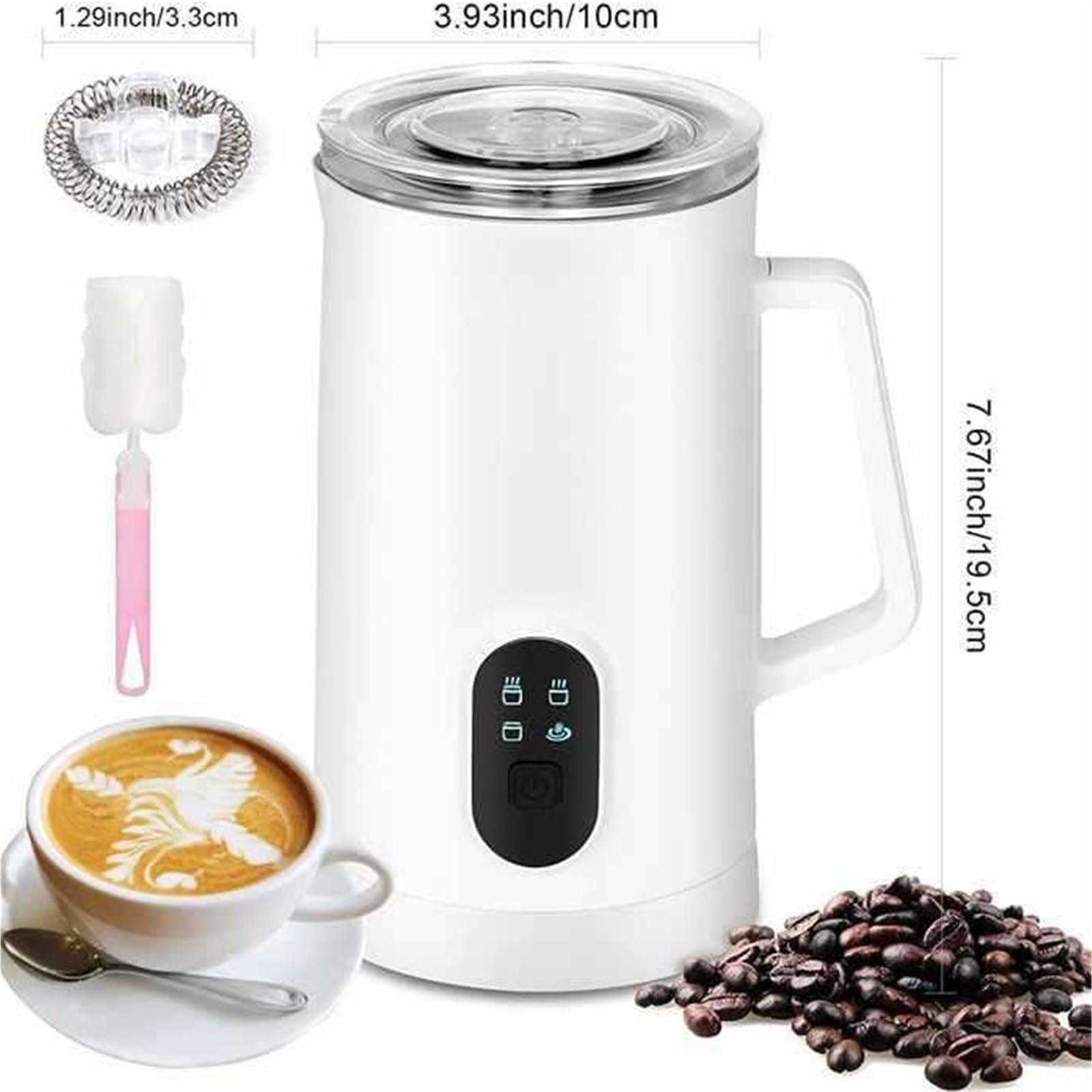 Automatyczne spieniacze do mleka, 150-360 ml spieniacz do mleka na gorąco i na zimno, parowiec do mleka, elektryczny podgrzewacz i podgrzewacz do mleka, łatwe do czyszczenia, urządzenie do wytwarzania