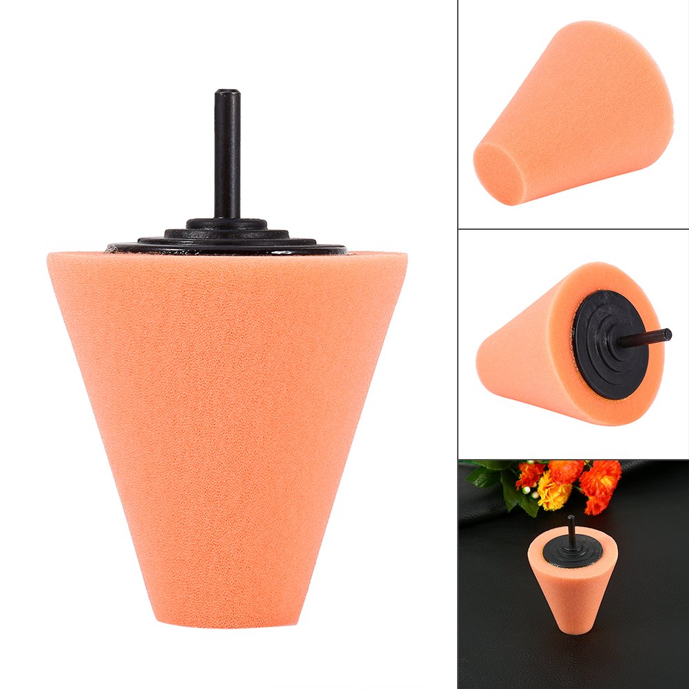 EVGATSAUTO Wheel Foam Ball Buffing Pad,1/4''/6mm Polishing Cone Foam Polisher Buffer Pad Sponge Ball for Automotive Car Wheels Hub Care