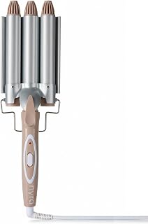 Nyra Ondulador de Pelo Profesional 3 Tubos – Rizador de Ondas Grandes Beach Waves – Recubrimiento Cerámico – Temperatura Ajustable 170-220 °C – Cable Giratorio 360°