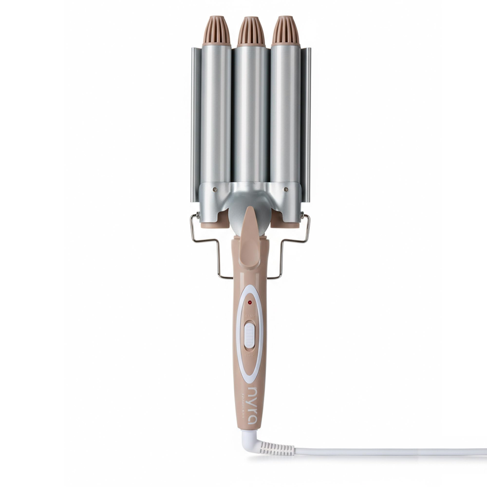Nyra - Ondulatore per capelli a 3 tubi | Ferro arricciacapelli professionale a onde grandi | 2 temperature (170°C e 220°C) | 95W | Tensione 220-240V | Cavo girevole 1,5 m | Classe elettrica II