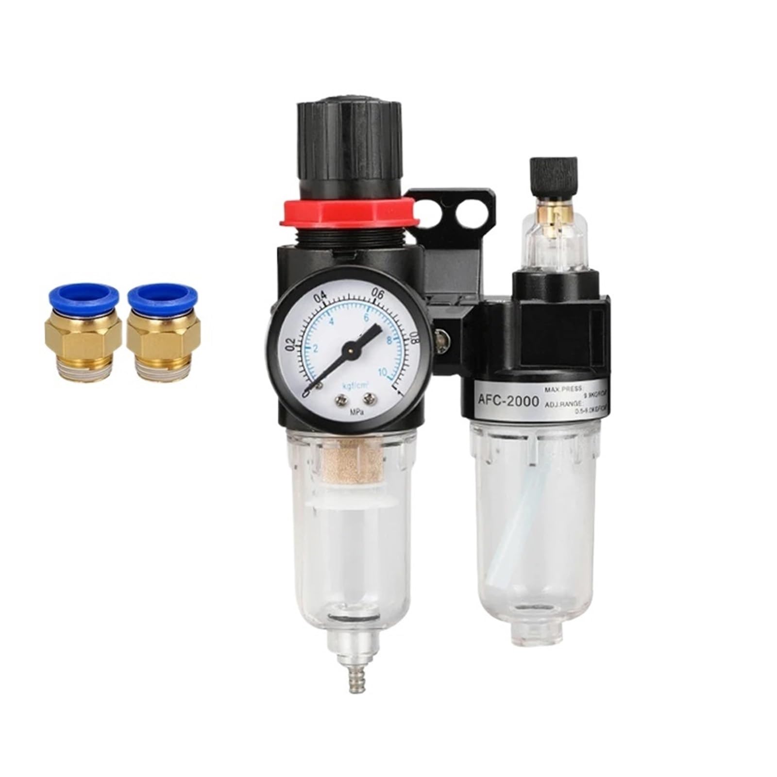 Procesador neumático de fuente de aire AFC2000 AFR2000 1/4 compresor de rosca de aceite y agua separador de filtro regulador de vapor (ordinario AFC2000, fuente de gas SM PM)
