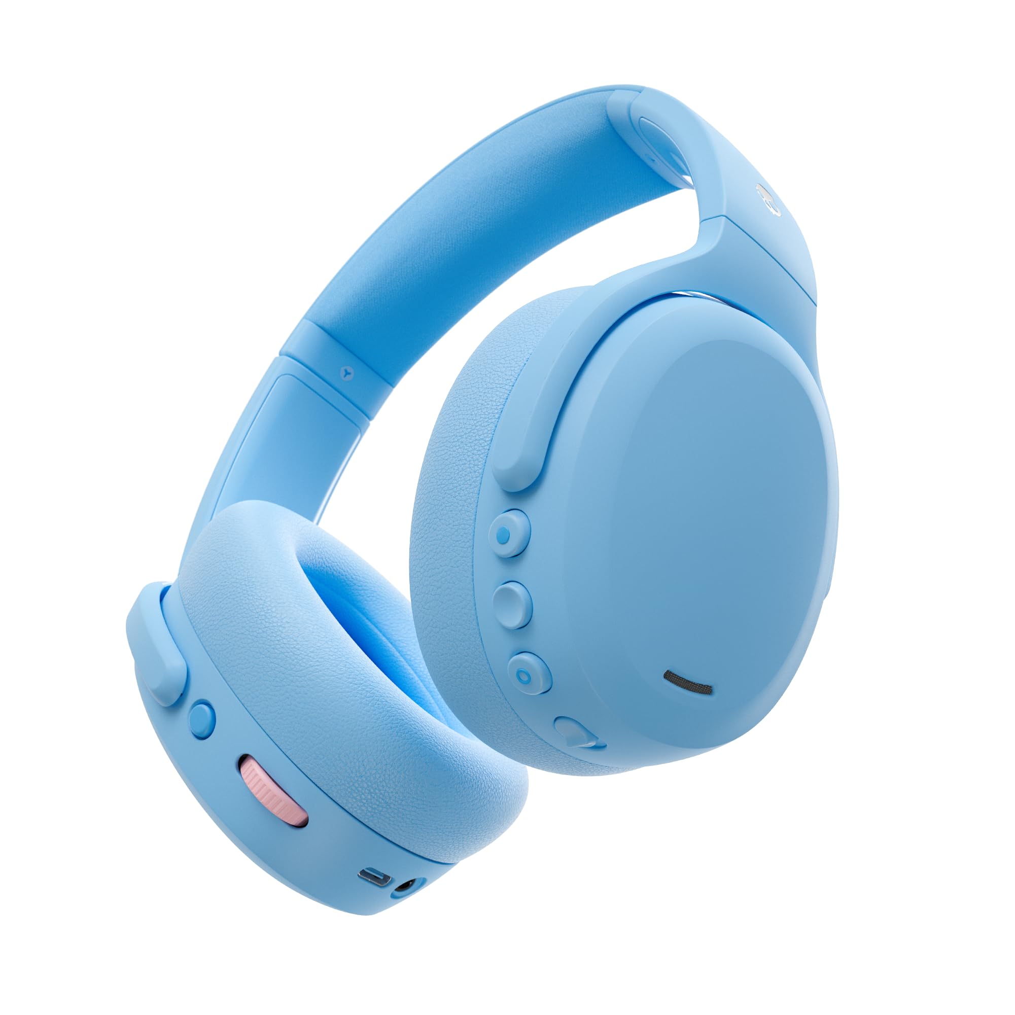 Skullcandy Crusher ANC 2 Wireless Bluetooth Over-Ear-Kopfhörer, Multisensorischem Bass, Active Noise Cancelling, 60 Stunden Akkulaufzeit - Hellblau