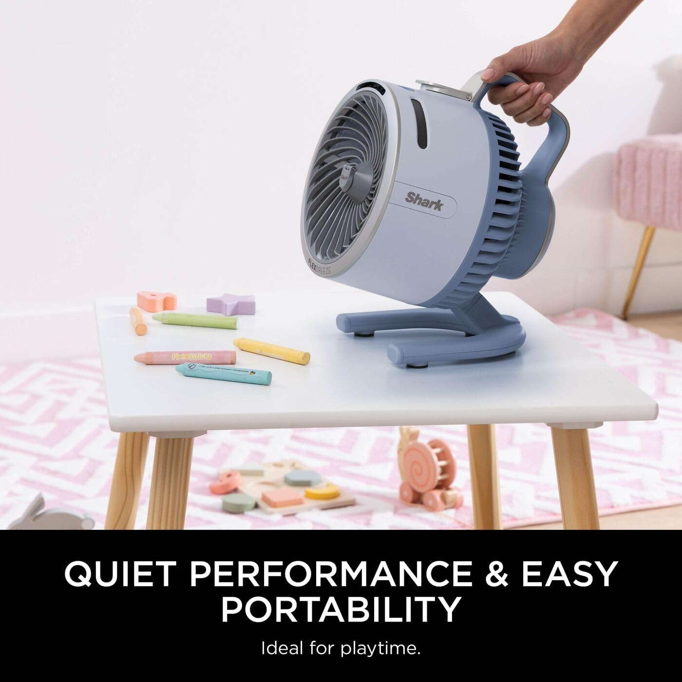 Shark FlexBreeze HydroGo Cordless Fan, Powerful Portable Fan with Misting, Indoor & Outdoor Cooling, Quiet & Durable, Compact & Lightweight, 5 Speed Settings, Glacier FA050UKBL — view 6