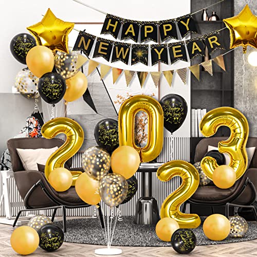 HLEIUKT 2023 decoratieset, Nieuwjaar decoratie 2023, Nieuwjaar oudejaarsavond-decoratie, Happy New Year slinger… - Image 7