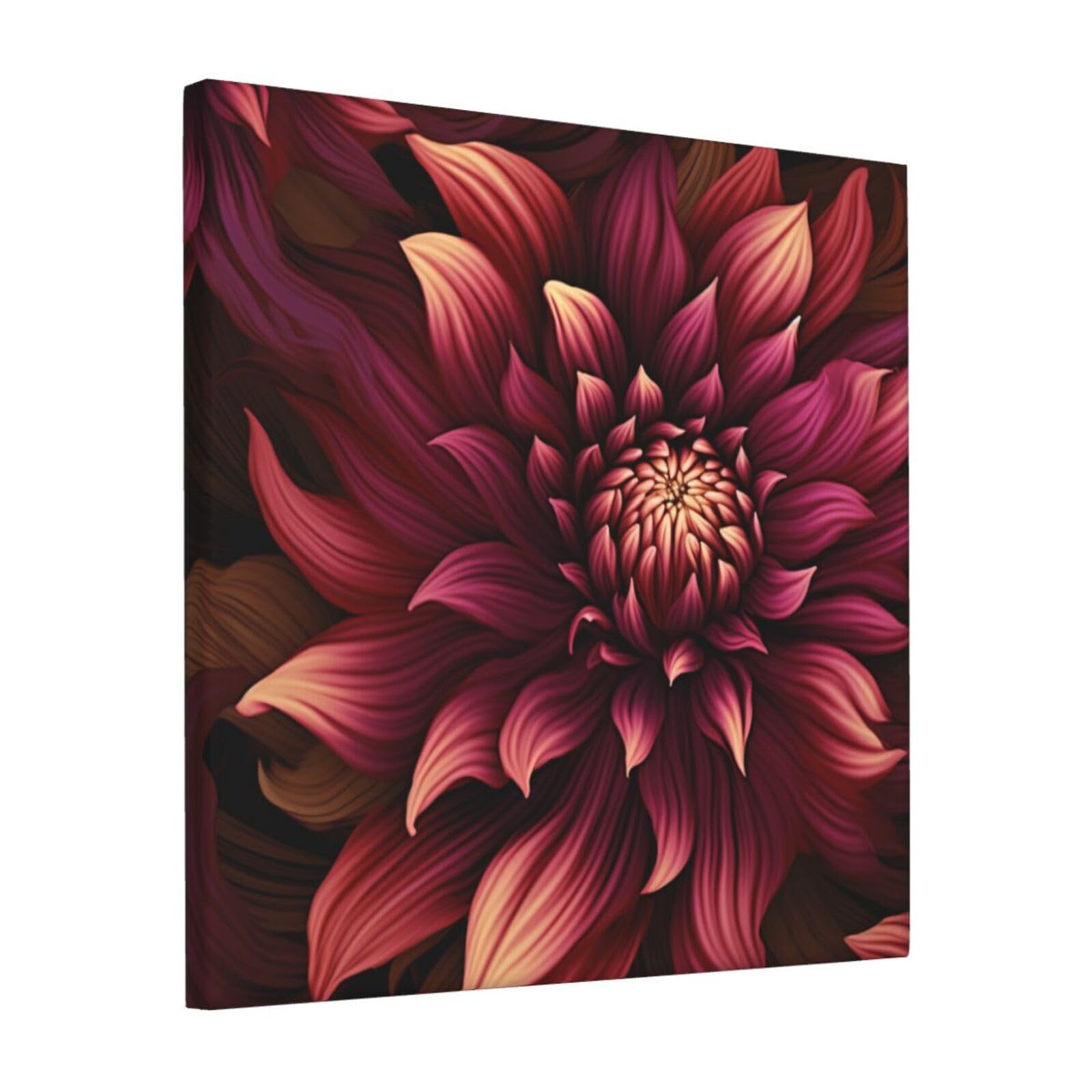 FodPand Wine Red Artistic Flower Canvas Wall Art for Living Room Wall Decor 12"x12" Modern Artwork Painting Pictures Hanging Canvas Prints Aesthetic Wall Art for Bedroom Bathroom Office Wallart Decor