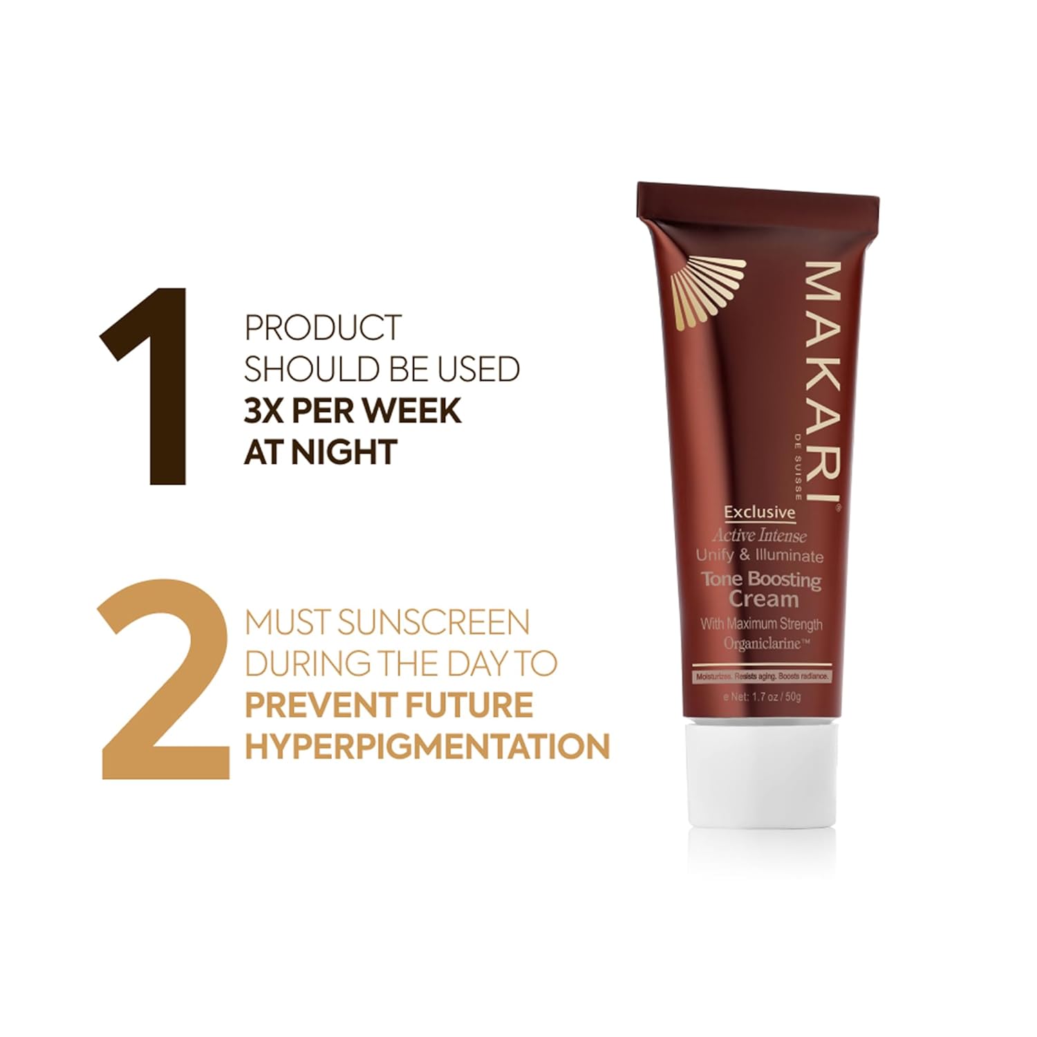 MAKARI Exclusive Active Intense Tone Boosting Face Cream (1.7 oz) | Skin-Brightening Facial Cream | Moisturizes and Softens | Smoothens Fine Lines & Wrinkles | For Dry, Normal, and Maturing Skin - Image 6