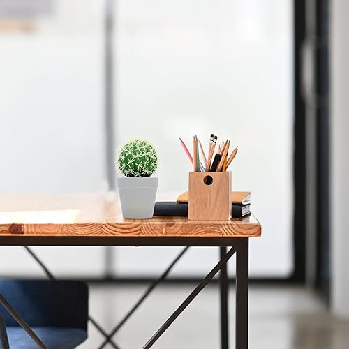 Miniatura 2 de HOMSFOU Cactus en maceta, adornos de oficina, plantas de interior para interiores, macetas pequeñas para interiores, bonsáis de imitación de cactus