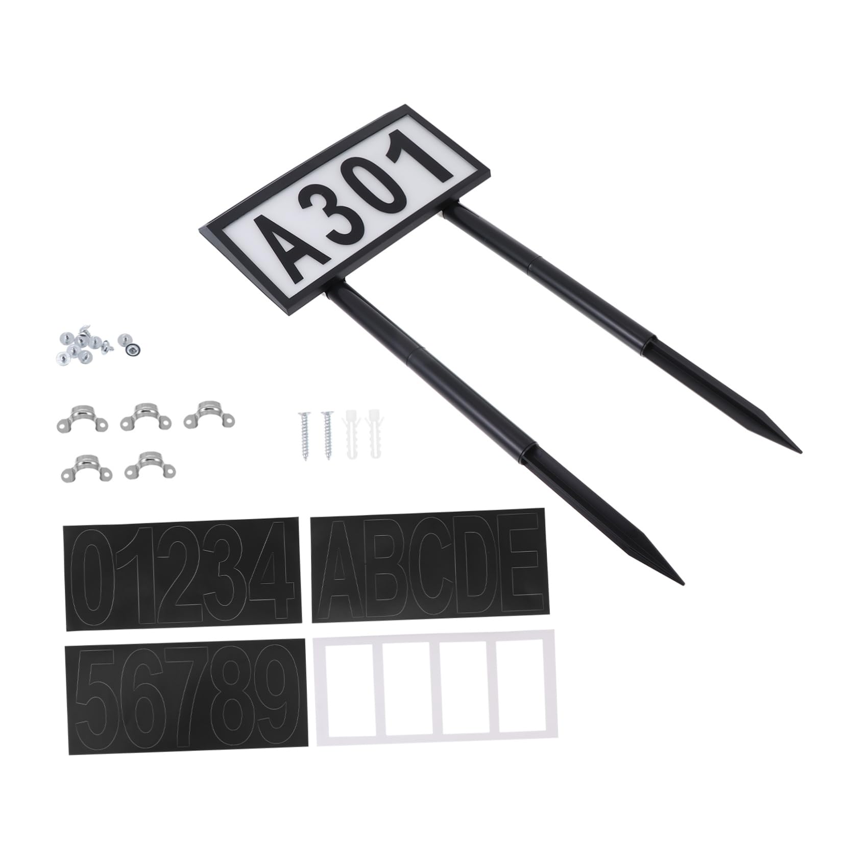 OSALADI Lampada Solare LED per Insegna Numero Civico da Esterno, Indicatore Indirizzo 10 Led, Materiale Abs e Pc, Ricarica Solare, Facile Montaggio per Negozio o Giardino