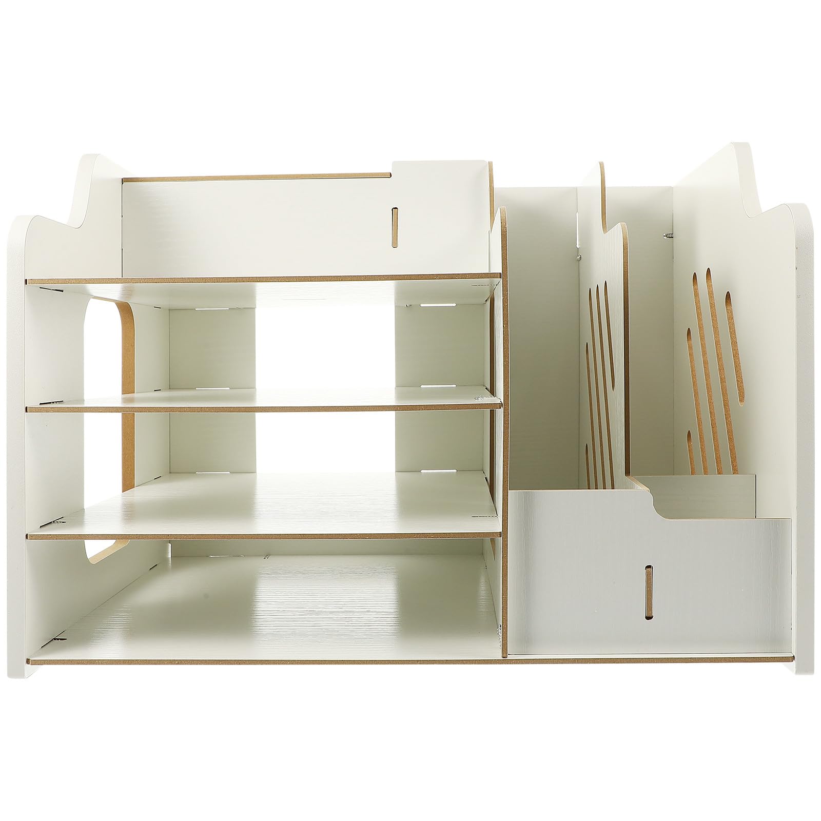 SOLUSTRE Moderner Schwarzer Schreibtisch Organizer mit Vielseitigen Fächern und Abschließbarer Schublade Praktisches Schreibtischzubehör für Büro und Arbeitszimmer