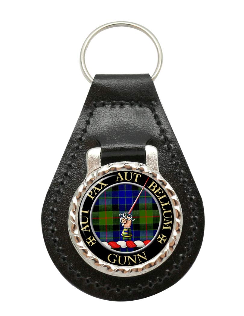 Giftshop UK Gunn Scottish Clan Leather Key Fob