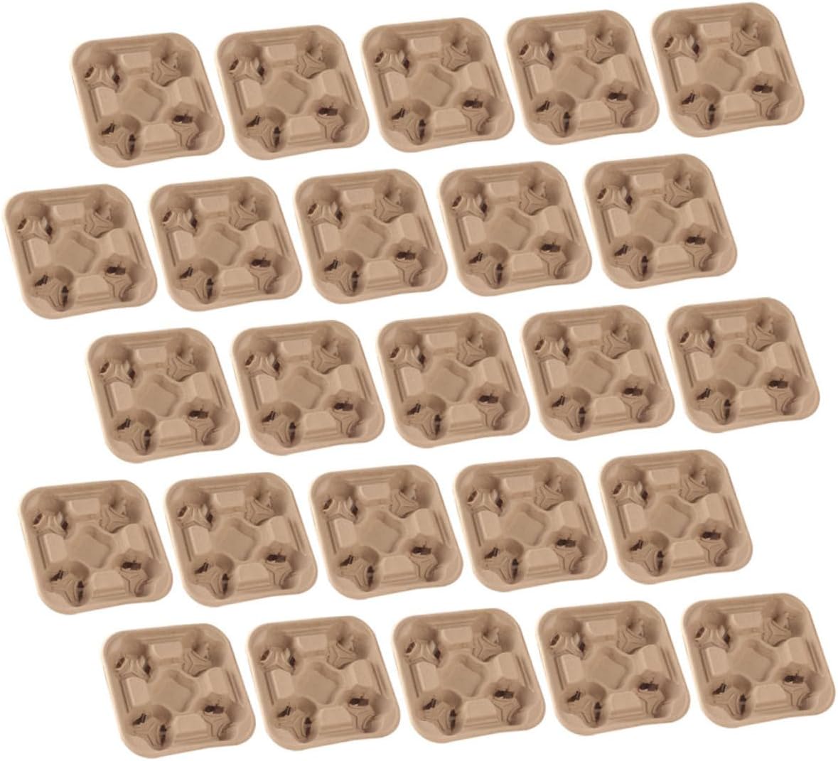 Luxshiny 25pcs Multi Cup Holder Coffee Take Out Container Outdoor Coffee Cup Packing Tray Takeout Packing Supply