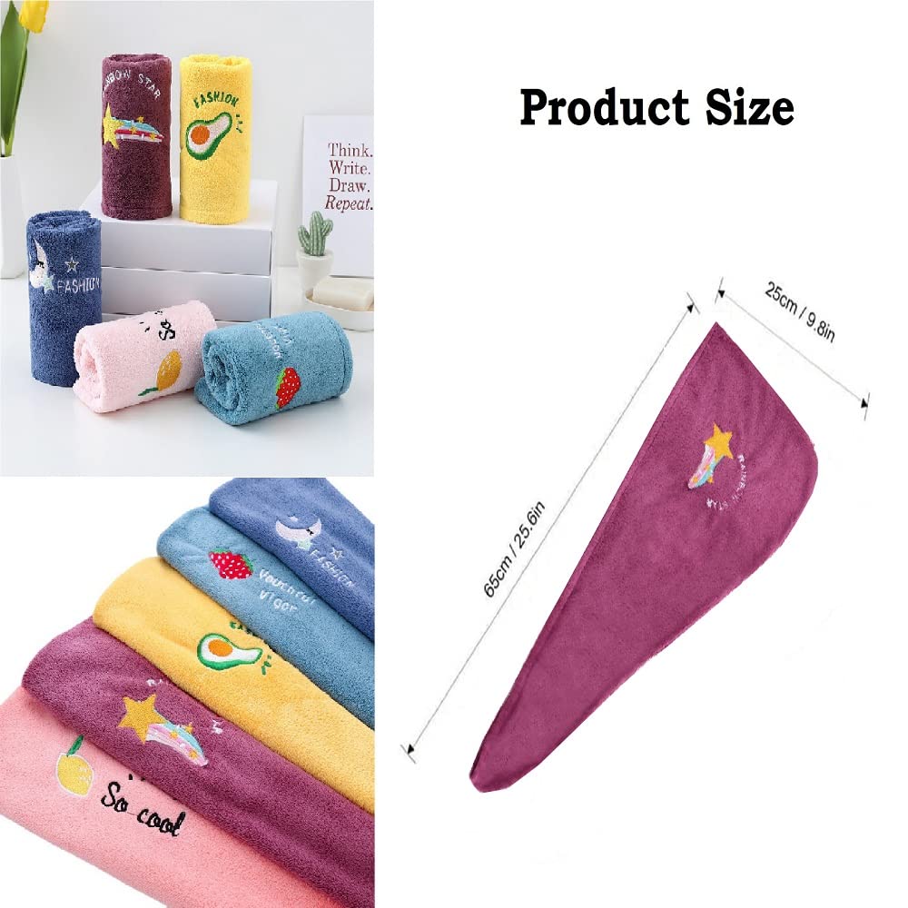2Pz Asciugamano Capelli Turbante di Alta Qualità,Super Assorbente,Cotone doppio addensato Asciugamano in Microfibra,Asciugatura Rapida Turbanteper Capelli corti e lunghi con Bottoni(blu+viola)