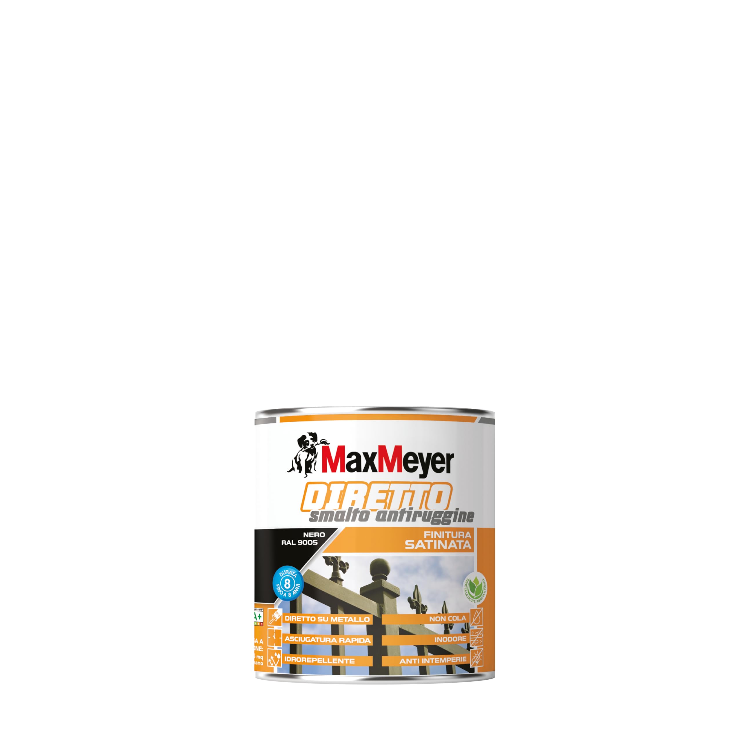 MAXMEYER Diretto Antiruggine Satinato R9005 Nero 0.75 L