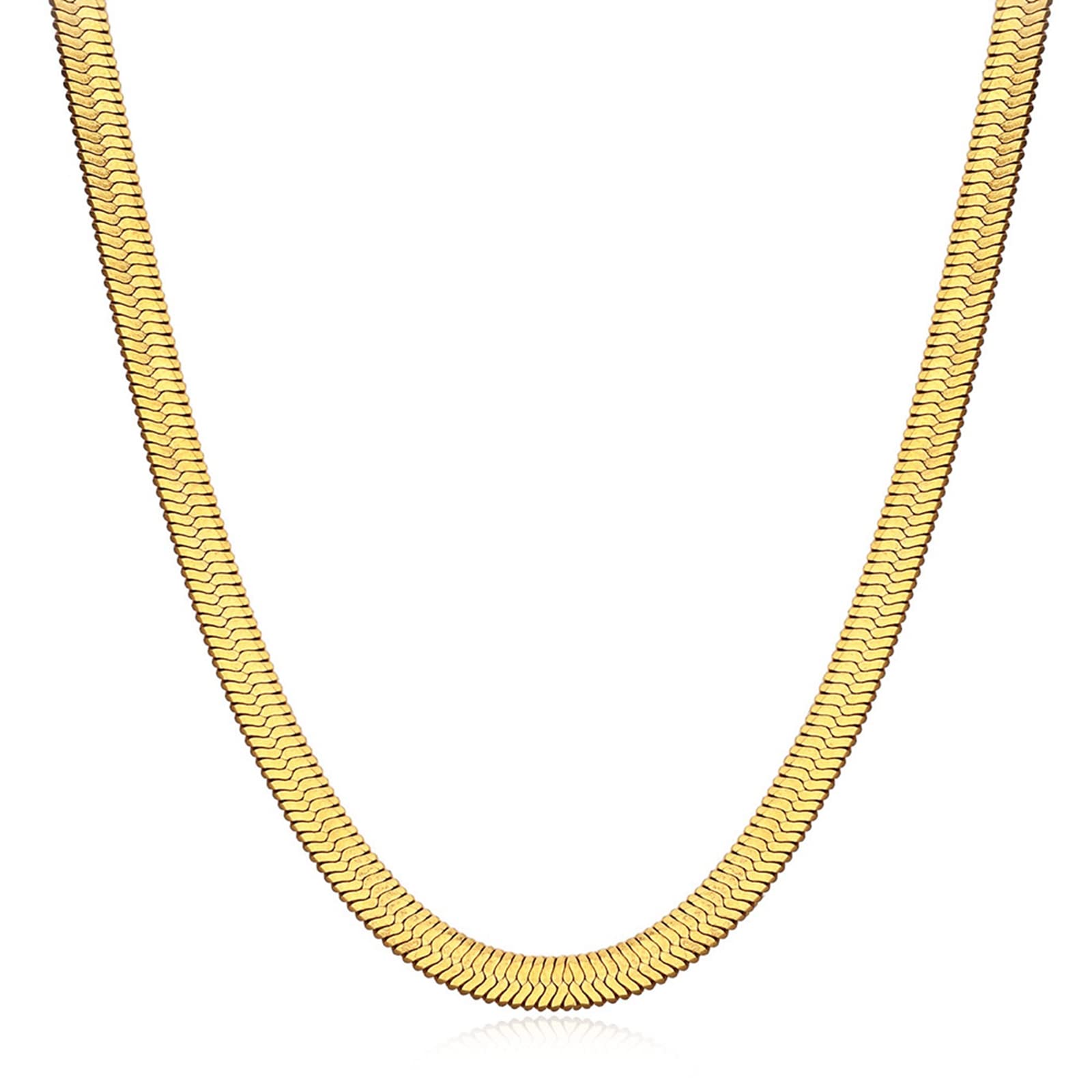 Collana A Spina Di Pesce Donna Placcata Oro 14K - Catena Spessa A Clip, Anallergica E Antiossidante, 45 Cm