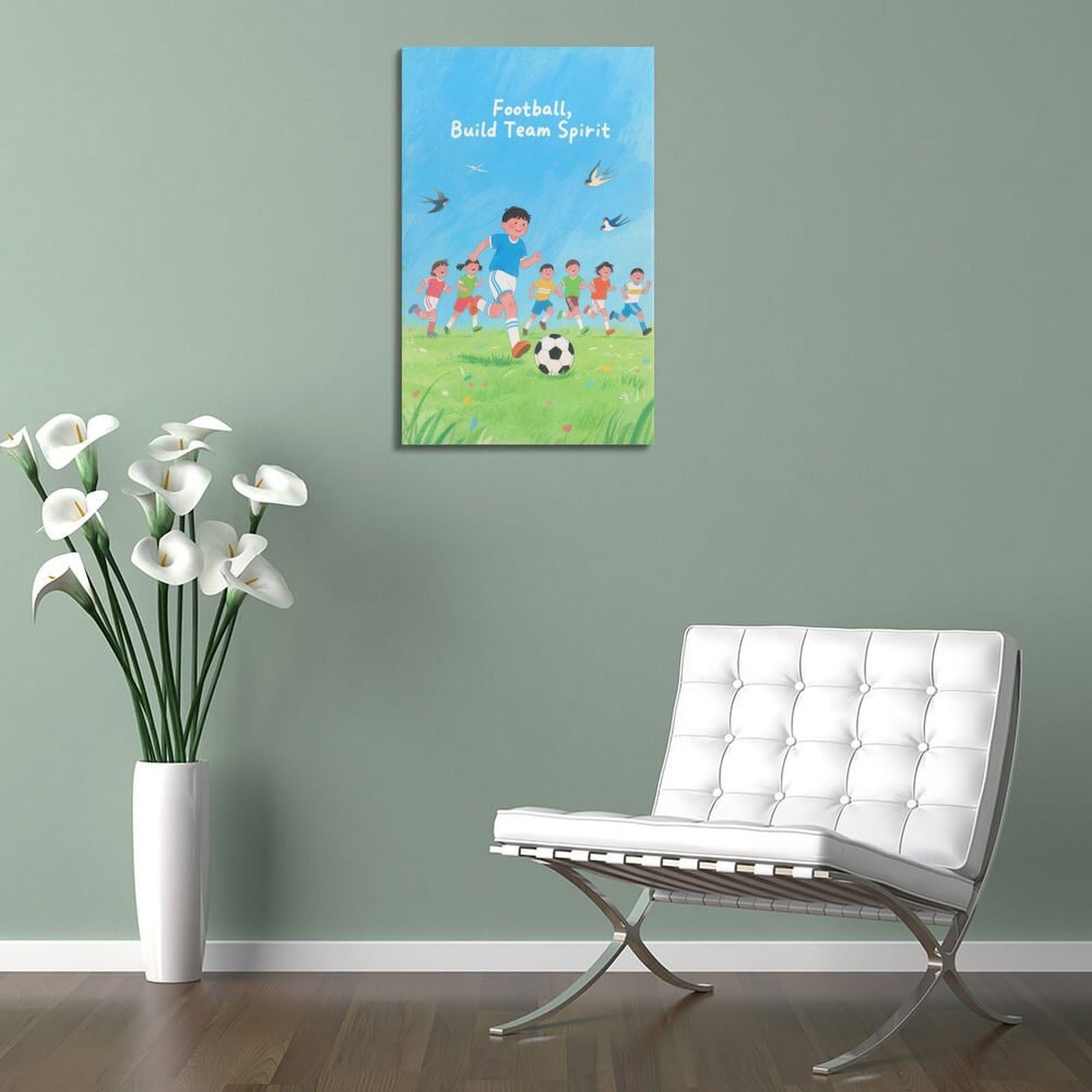 XKUGA Poster decorativo da parete con motivo della squadra di calcio spirituale, poster decorativo da parete per bambini, stampa artistica su tela, poster decorativo per camera da letto, 40 x 60 cm