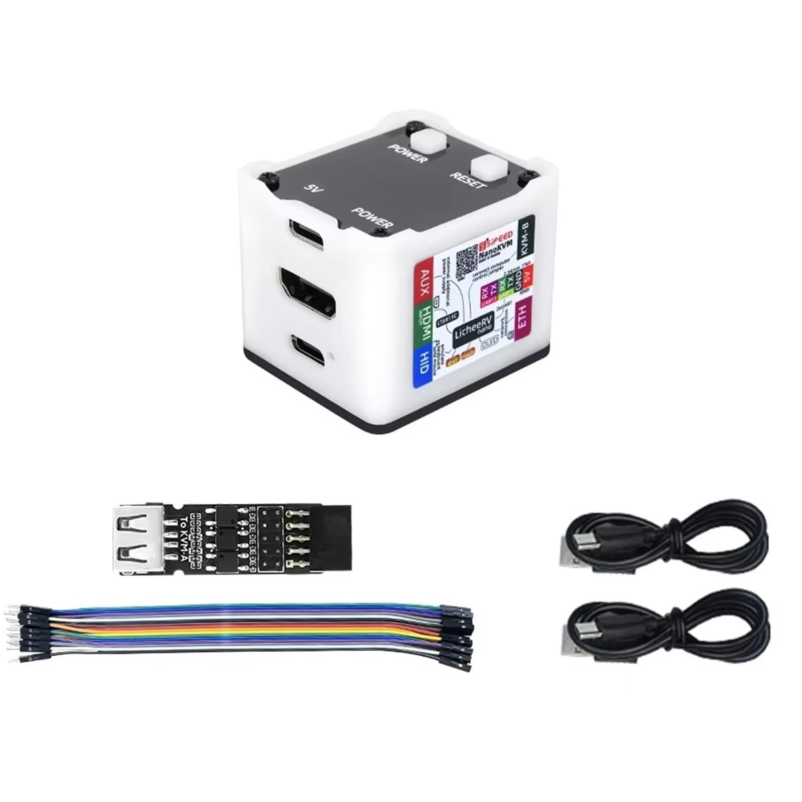 Sipeed NanoKVM Mini Remote Control Server, 1TOPS NPU 1GHz C906 RISC-V Linux Single Board Computer, 100M Netzwerkanschluss (Full-Paket)
