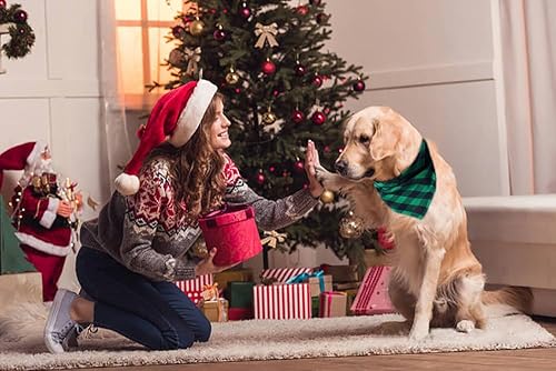 Miniatura 10 de Pañuelos para perros  2 pañuelos clásicos triangulares a cuadros para perros, pajarita, juego de pañuelos lavables para perros pequeños y medianos,