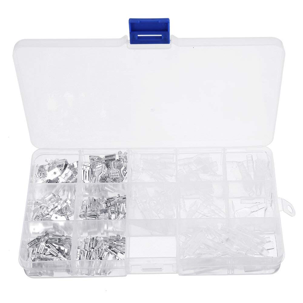 Terminales de pala 270pcs de 2.8/4.8/6.3mm con aislamiento y caja de componentes
