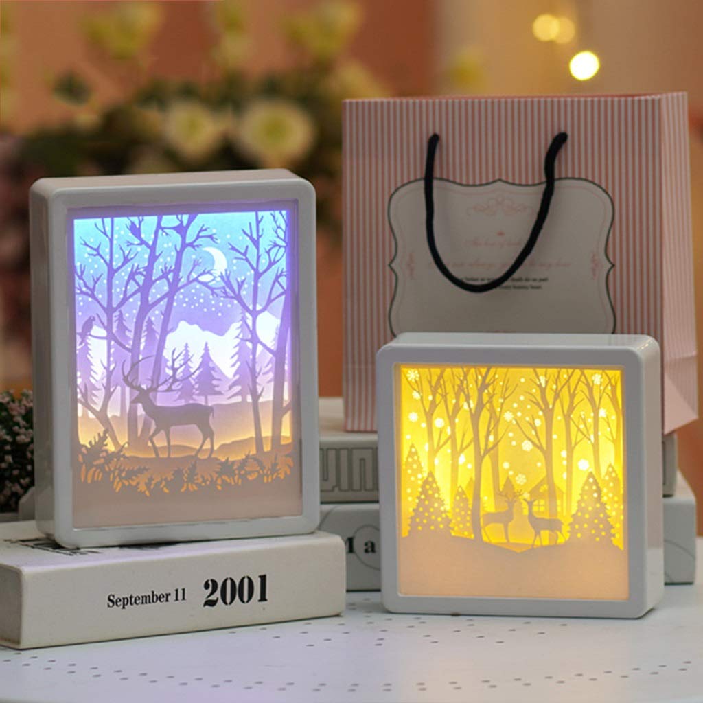 Amazon.com: QFFL Creative 3D Paper Carving Lamp, LED Desktop