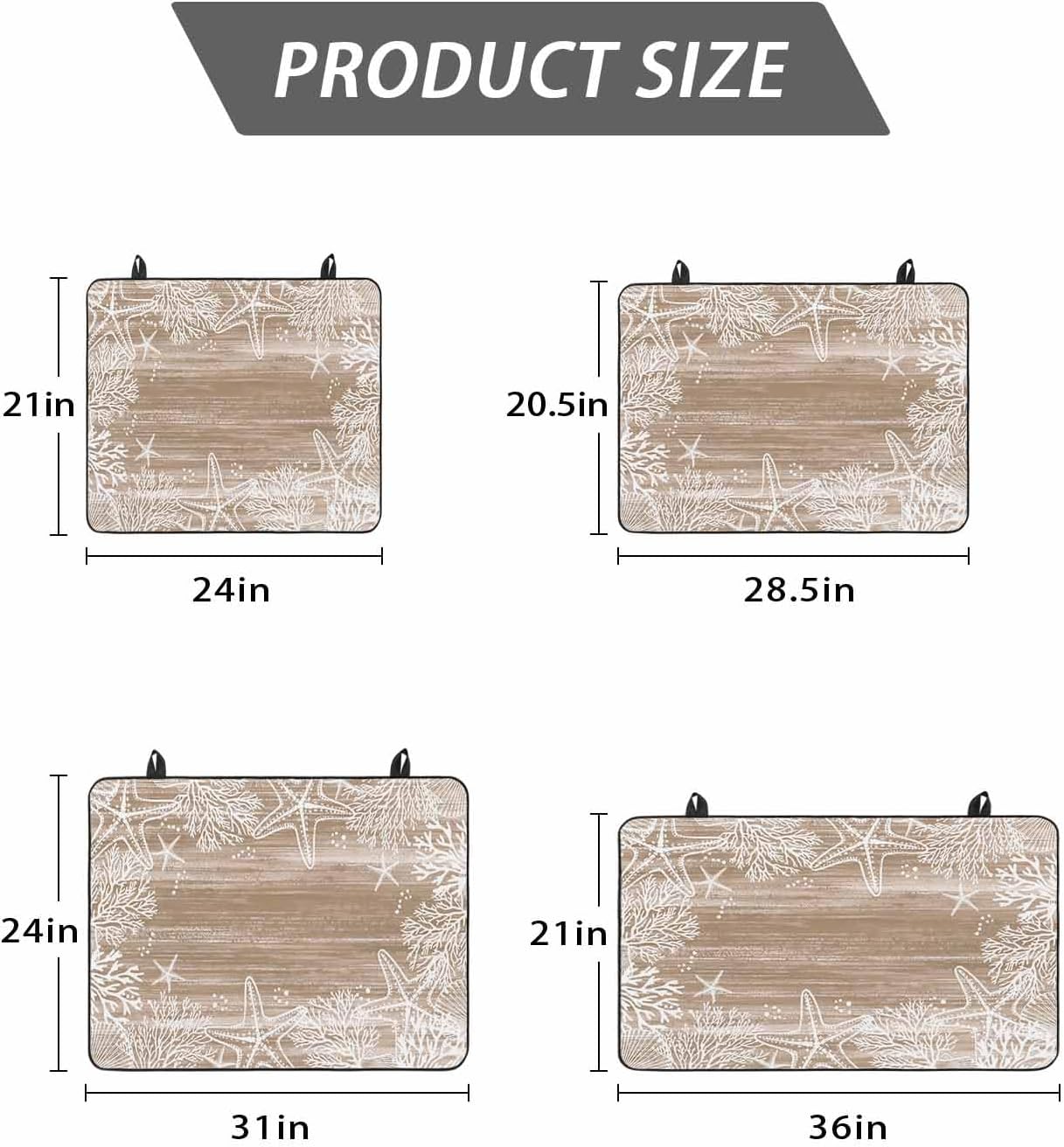 Stove Top Cover Brown Coral Starfish Stove Cover for Electric Stove Top Summer Ocean Beach Shell Glass Cooktop Covers Anti-Slip Mat Heat R esistant Countertop Protector Kitchen Decor 28.5"x20.5"