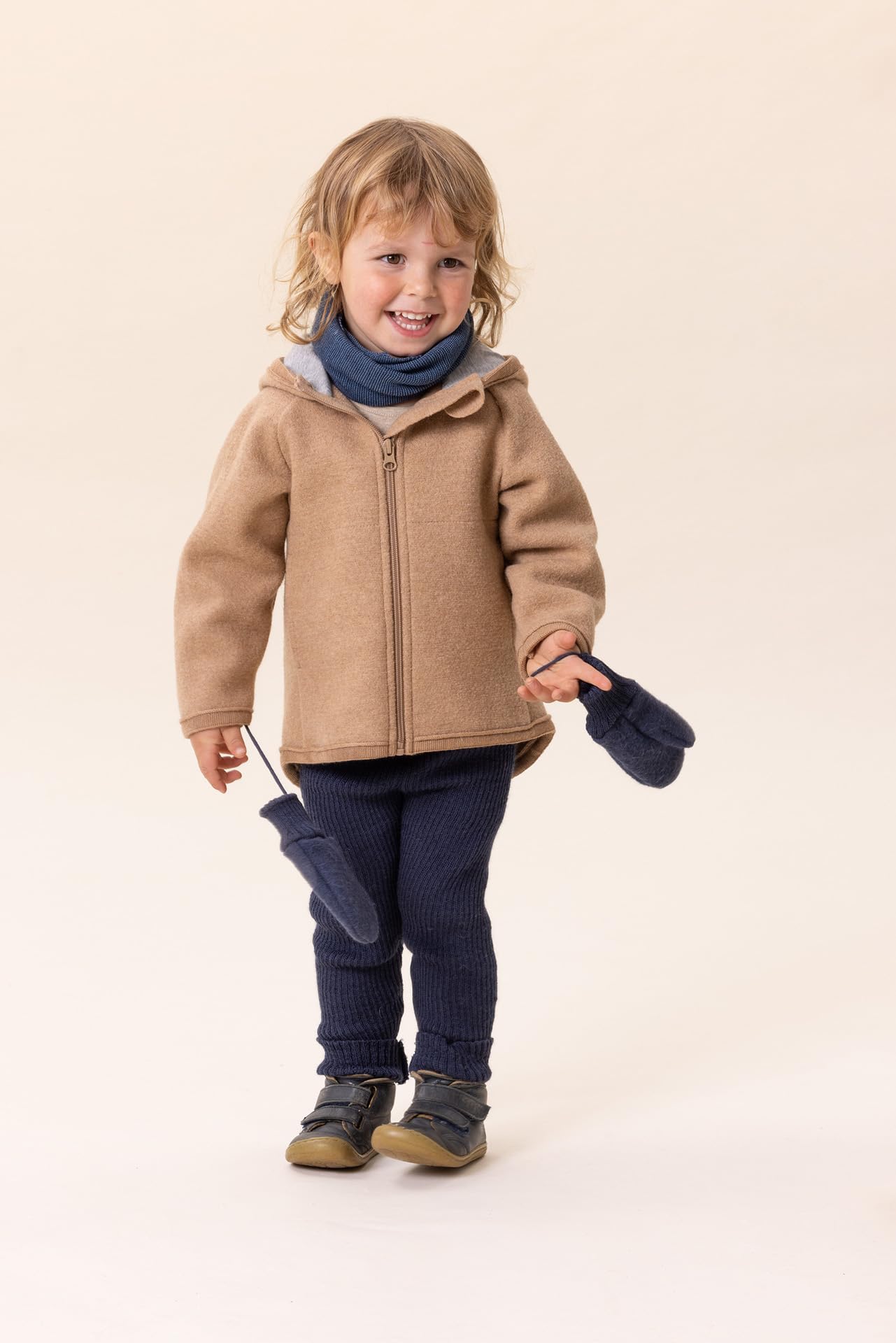 Disana Walk-Jacke Zipp Baby & Kinder - 100% Bio-Merino, Wollwalk – atmungsaktiv & warm - Unisex, Gr. 74 – 140 - nachhaltig & fair – mit Reißverschluss - Made in Germany