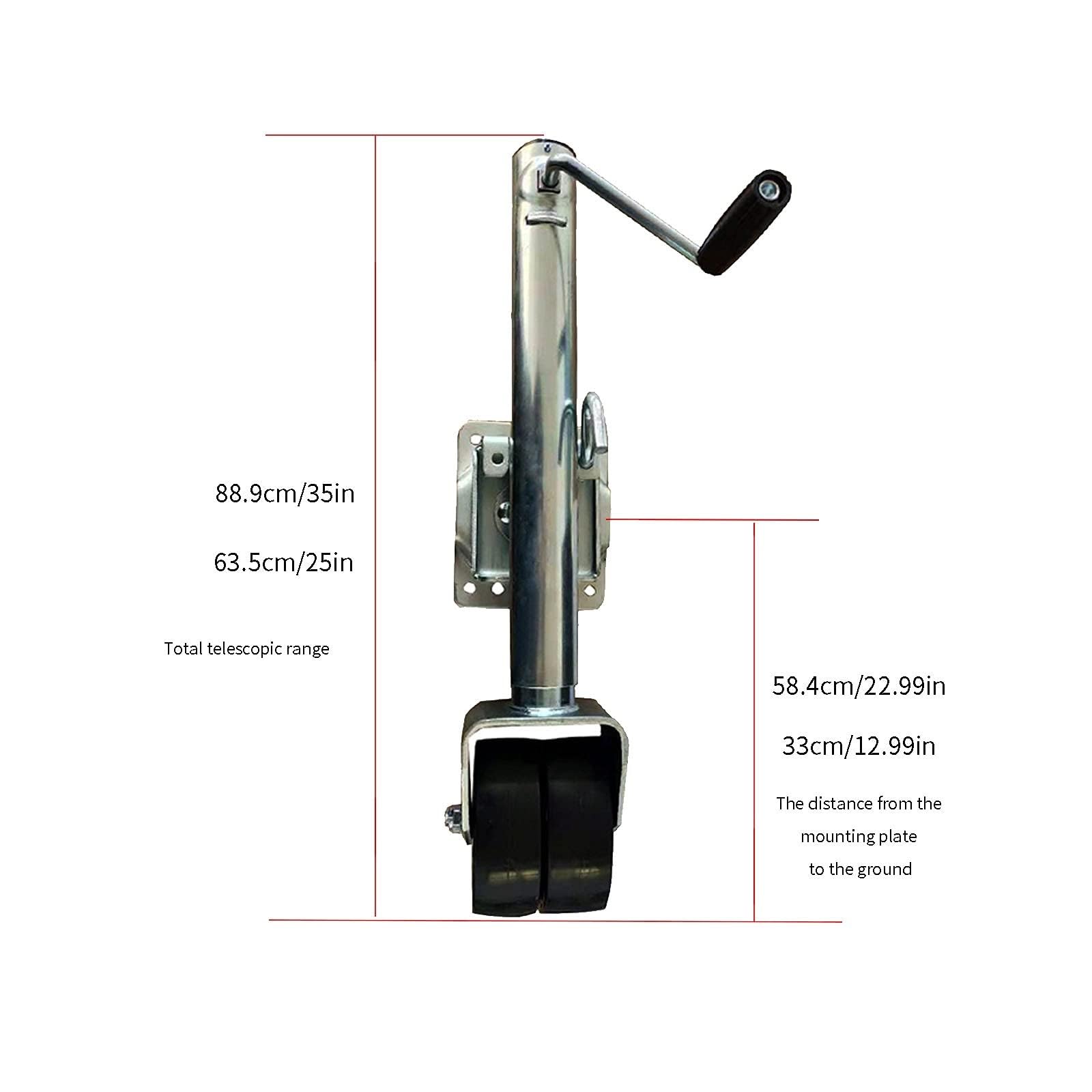 Schwenkbarer Anhänger Stützrad -Robuster Boots Hänger Stützrad, Hochleistungs-Anhänger-Stützrad, 680-kg-Anhänger, Mit 15-cm-Doppelrädern, Für Boot, Wohnmobil, Yacht, Wohnwagen