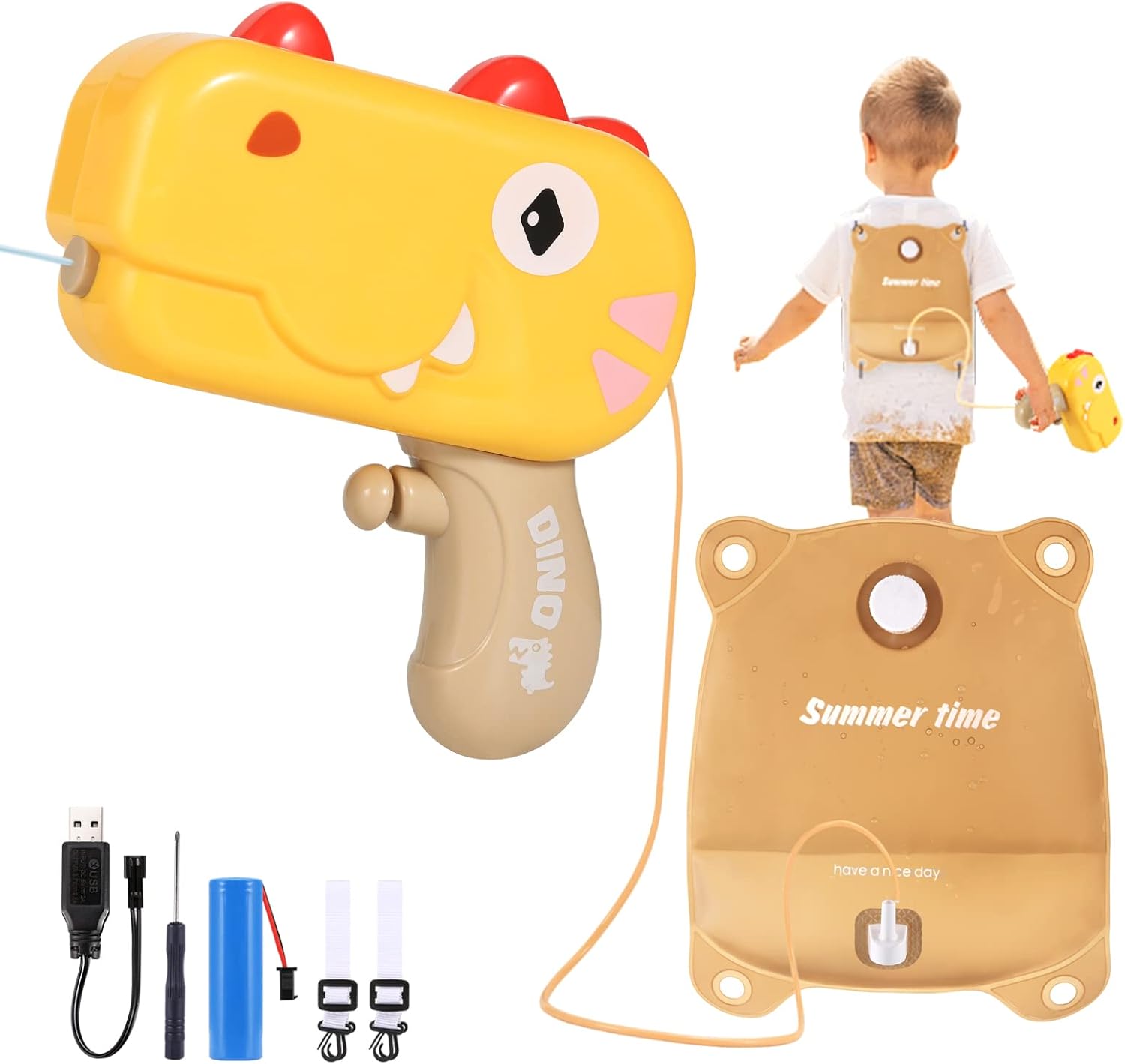 Electric Water Guns for Kids Ages 48, Dinosaur Backpack