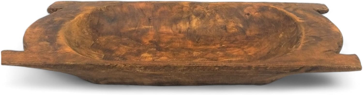 Ranch Junkie Mercantile 26"-27" Decorative Wood Dough Bowl, The Montana Large Decorative Dough Bowl, Table Center Piece, Montana Decorative Bowl