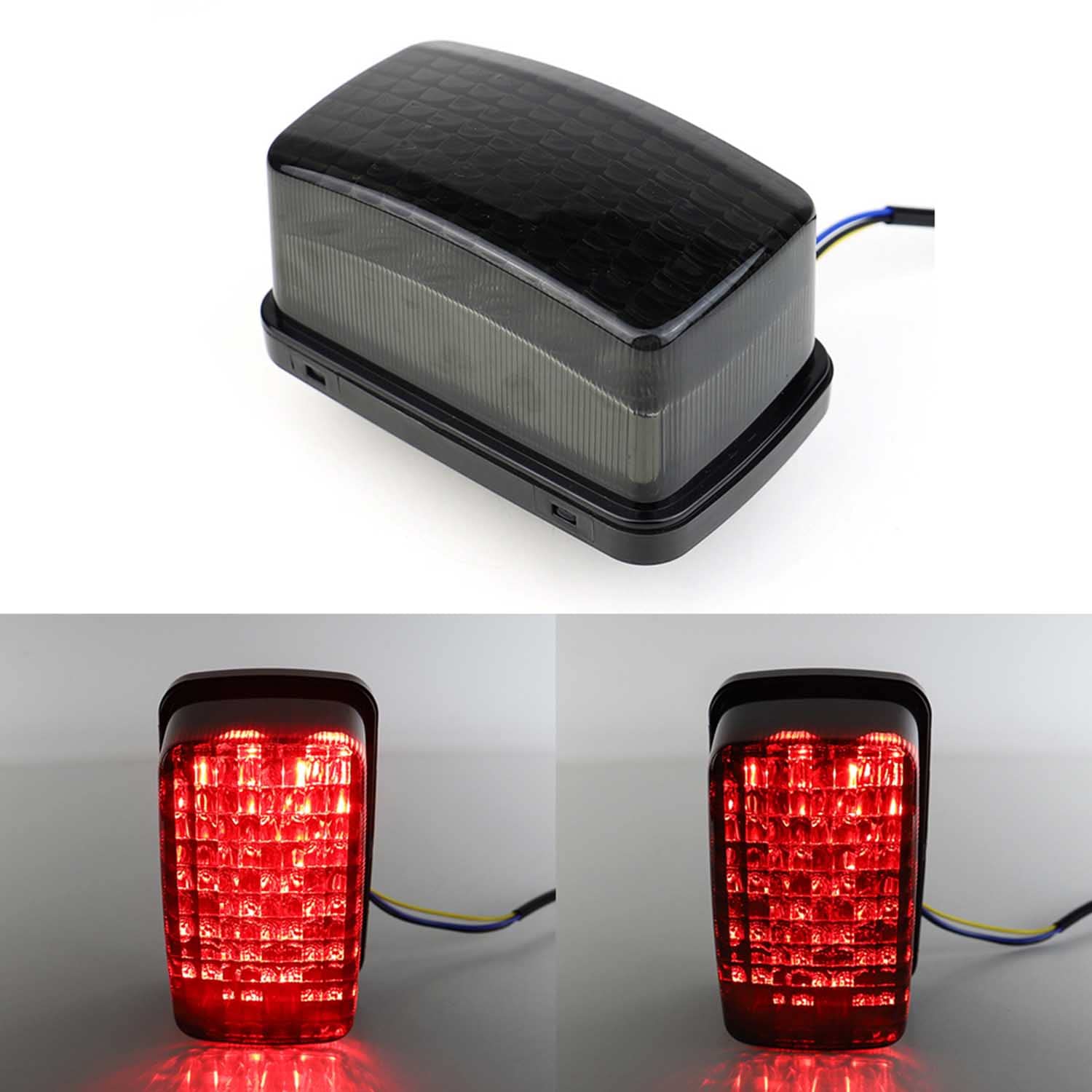 TEBOCR ATV Brake Tail Lights Smoked Led Taillight with Turn Signals Fit For Yamaha Viking Grizzly Big Bear Bruin Kodiak Wolverine Rhino