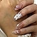Bridal Nude Pink Wedding Handmade Press on nails, Long Short Press Nails Tips Full Cover 10Pcs Bridal Nude Pink Wedding Press on Nails Fake Nails 3D Easy Wear