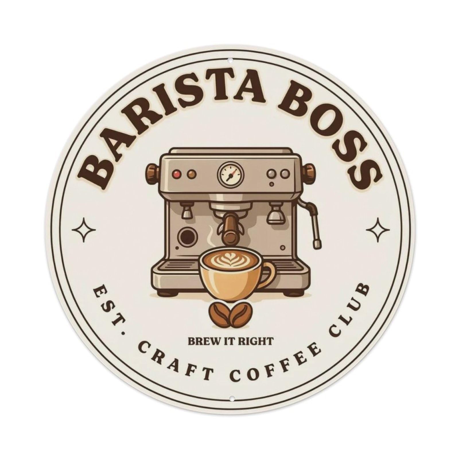 Barista Boss Metal Tin Sign Plaque