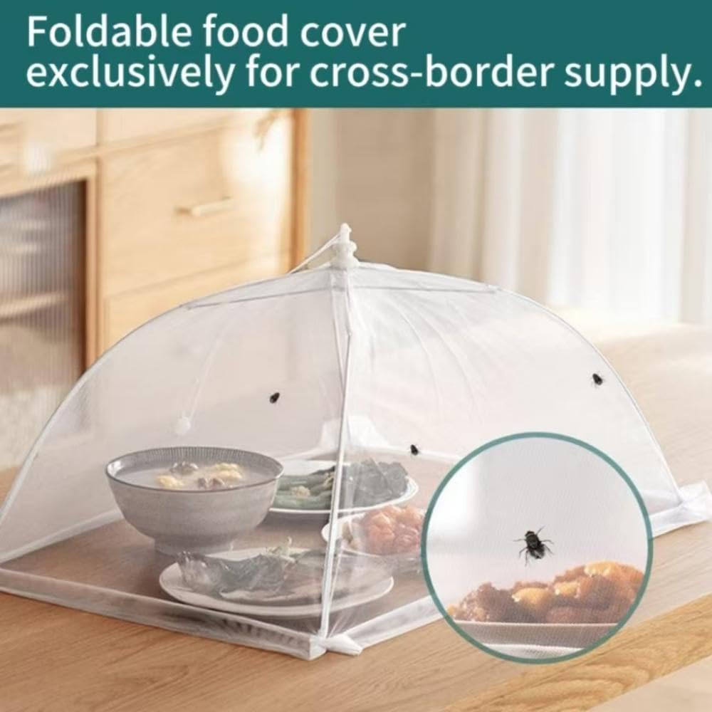 12 Inch Folding food dust cover Set of 4, Mesh Food Covers for Outdoors Serving Dish Covers, Reusable Pop Up Food Tent to Keep Flies Bugs Away