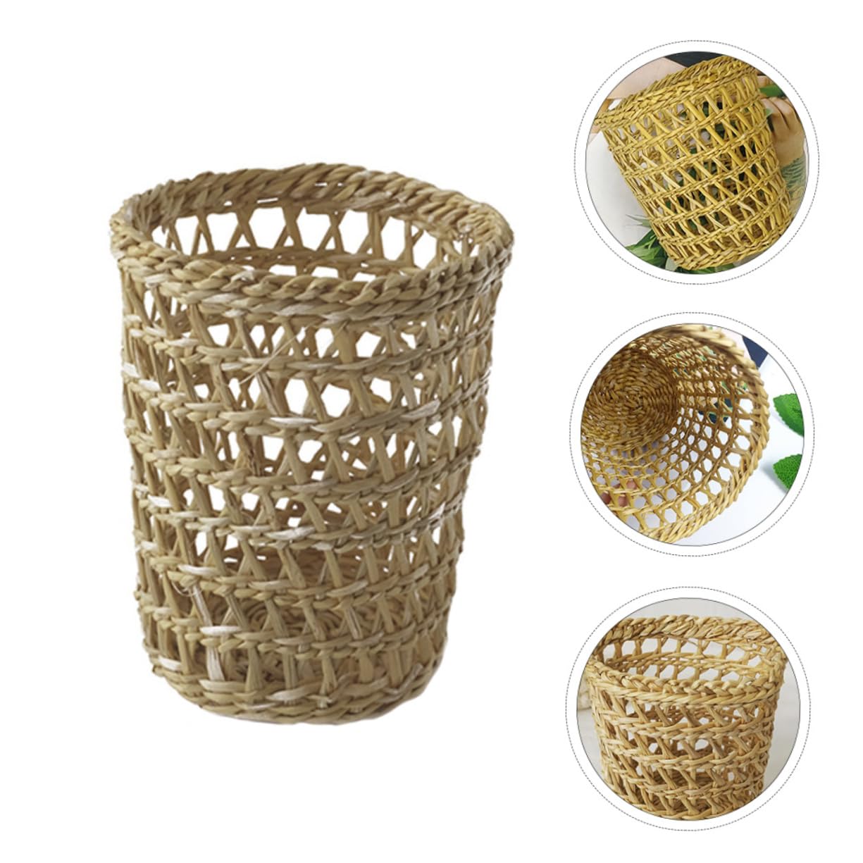 LABRIMP 6piezas Fundas para Tazas De Tejidas Mano Aislantes Térmicos De De para Bebidas Diseño Rústico y Natural