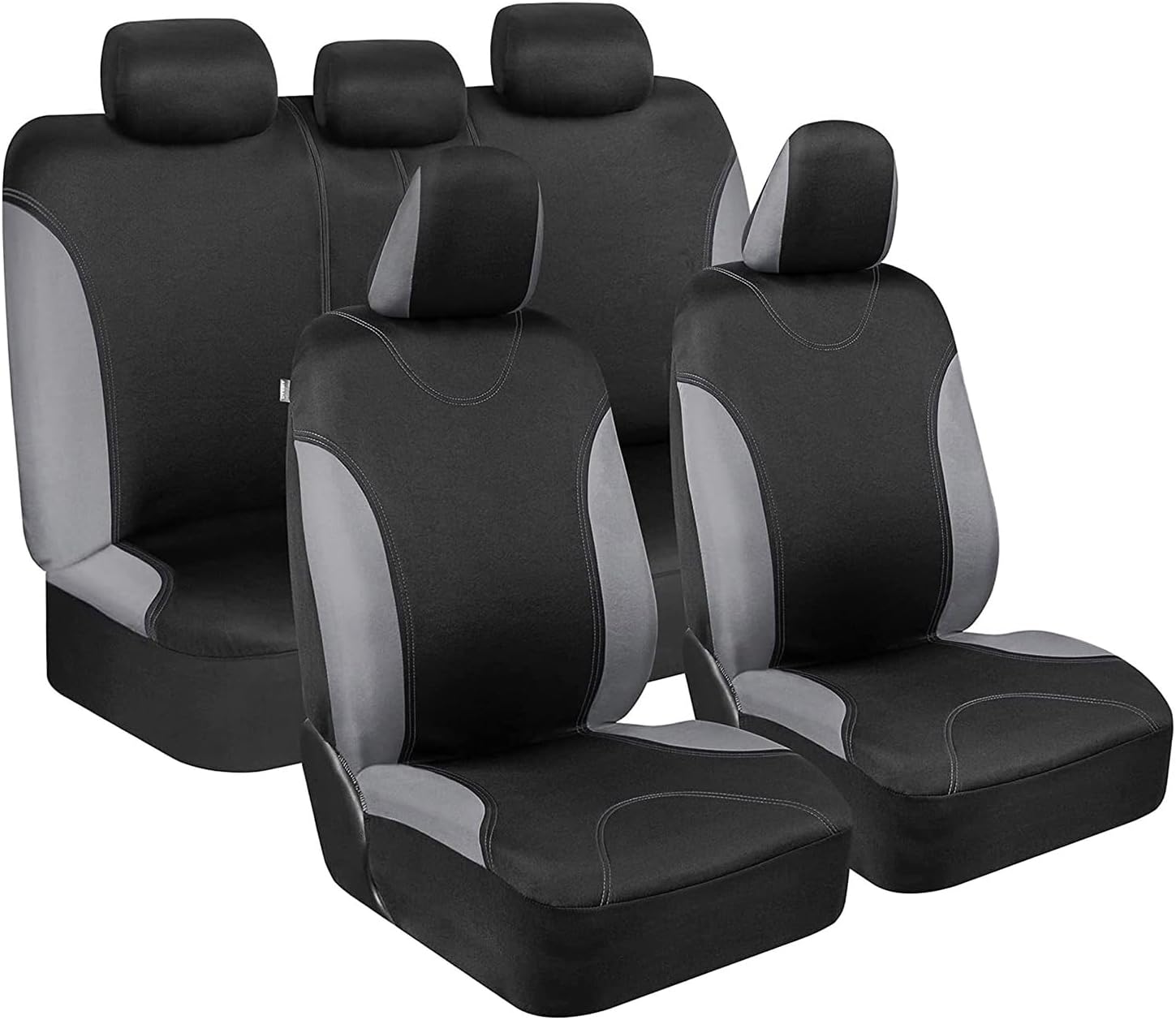 Universal Car Seat Covers for Audi A2 8Z Advance/High-Tech/Style/ColourStorm/S line Sport/Xtend, Antifouling Waterproof Soft Leather Auto Seat Cover,Grey