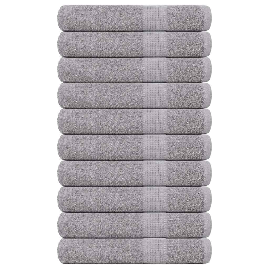 FROGN Juego de 10 toallas de mano, gris, 100 x 200 cm, 360 g/m², 100% algodón, toalla de baño absorbente y toalla de ducha para baño, ducha, sauna, playa, fitness, spa y viajes