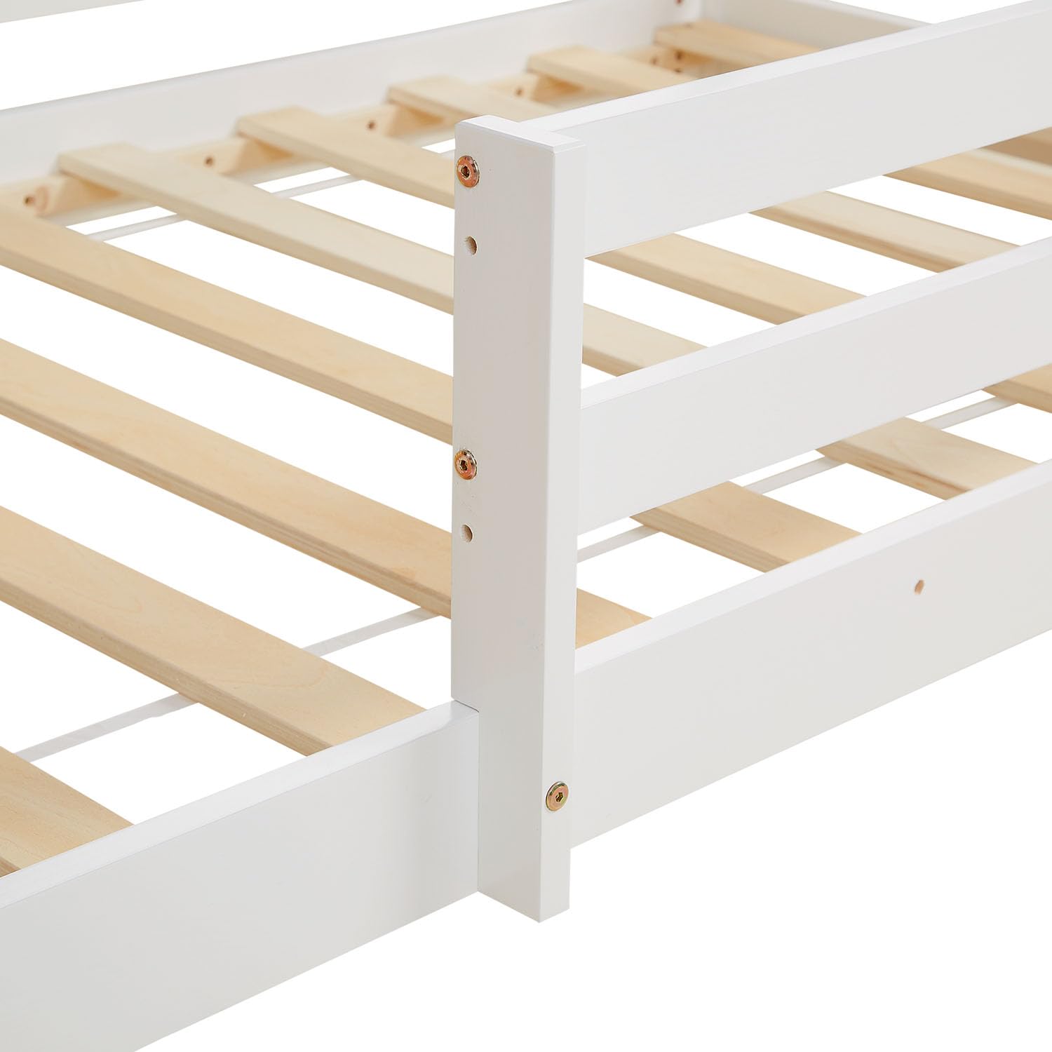 Homestyle4u Lit d'enfant 90x200 cm Lit Cabane Montessori avec Barriere