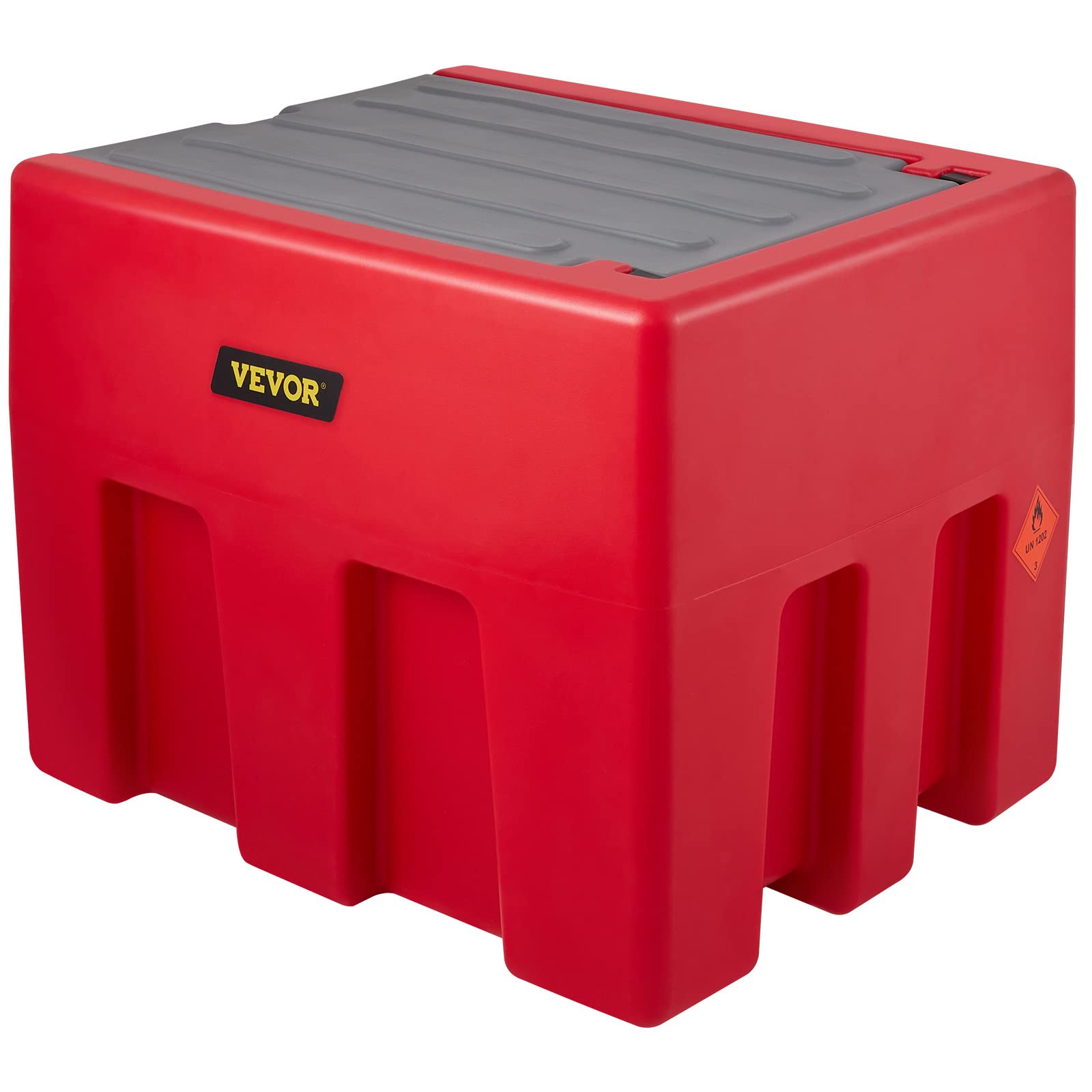 VEVOR Serbatoio per Diesel Portatile Capacità 220 Litri Portata 10,6 GPM, Serbatoio per Carburante con Pompa di Trasferimento Elettrica da 12 V Tubo in Gomma 3,9 m, Rosso