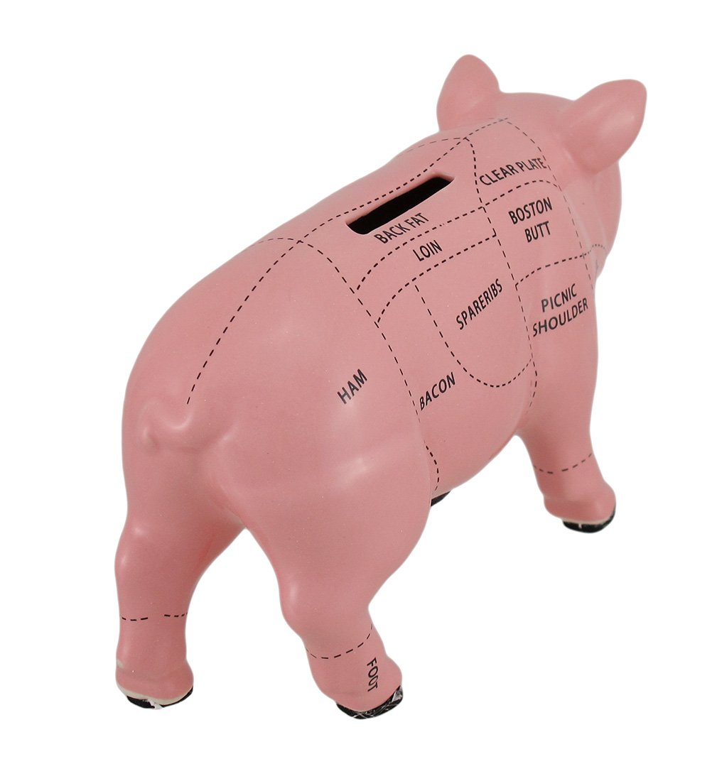 マッケンジーチャイルズ　ピッグ　ぶた　貯金箱　セラミック　ハンドペイント　陶器製 Amazon.co.jp: ピンクセラミックPig Shaped Coin Bank Butcherチャート
