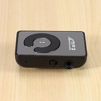 Mini Mirror USB Digital Mp3 Music Player Support 8GB SD TF Card Black