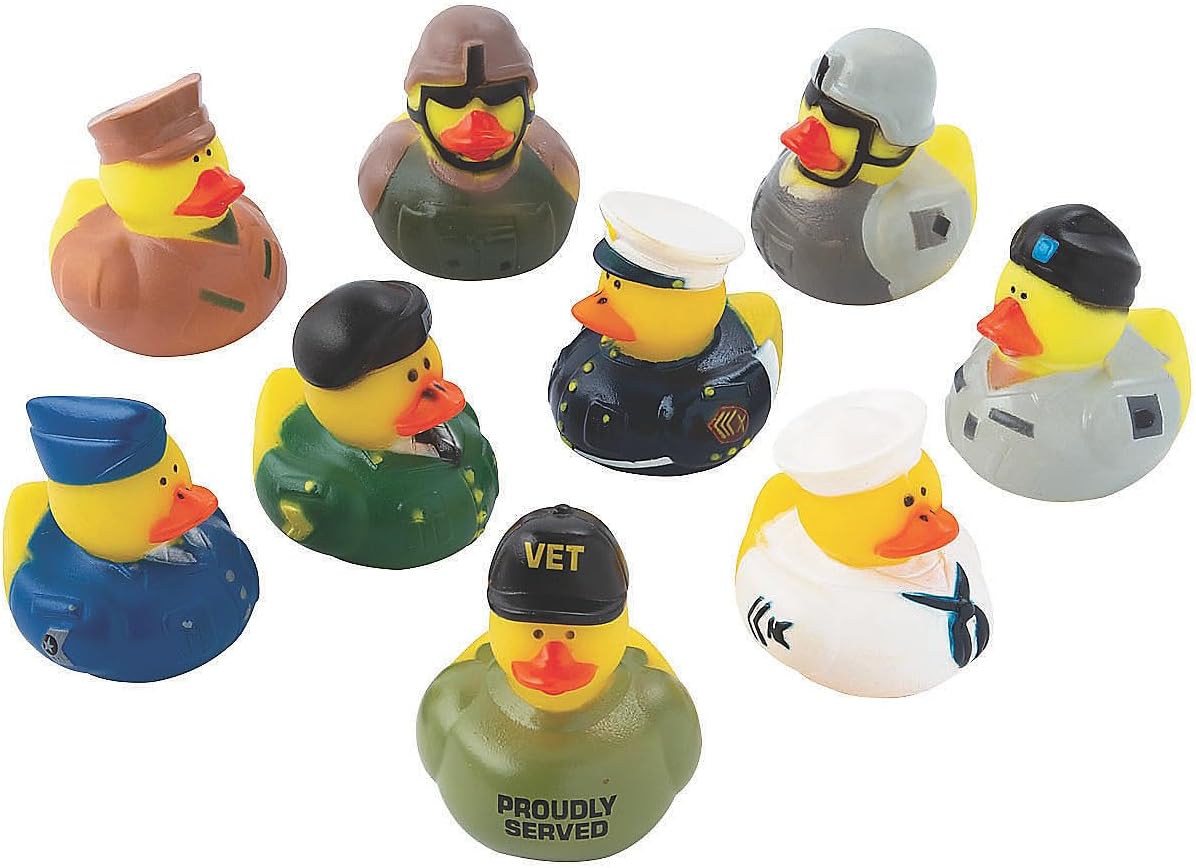 Fun Express Military Rubber Duckies Assortment - Toys - 48 Pieces