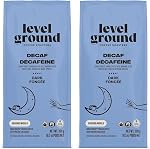 Level Ground Coffee - Decaf Coffee - Dark Roast, Whole Bean - Fair Trade, Organic, Kosher, Swiss Water Decaf - Specialty Coffee - French Press, Drip brew, Pour Over - Sweet, Rich, Intense - 300g / 10.5oz