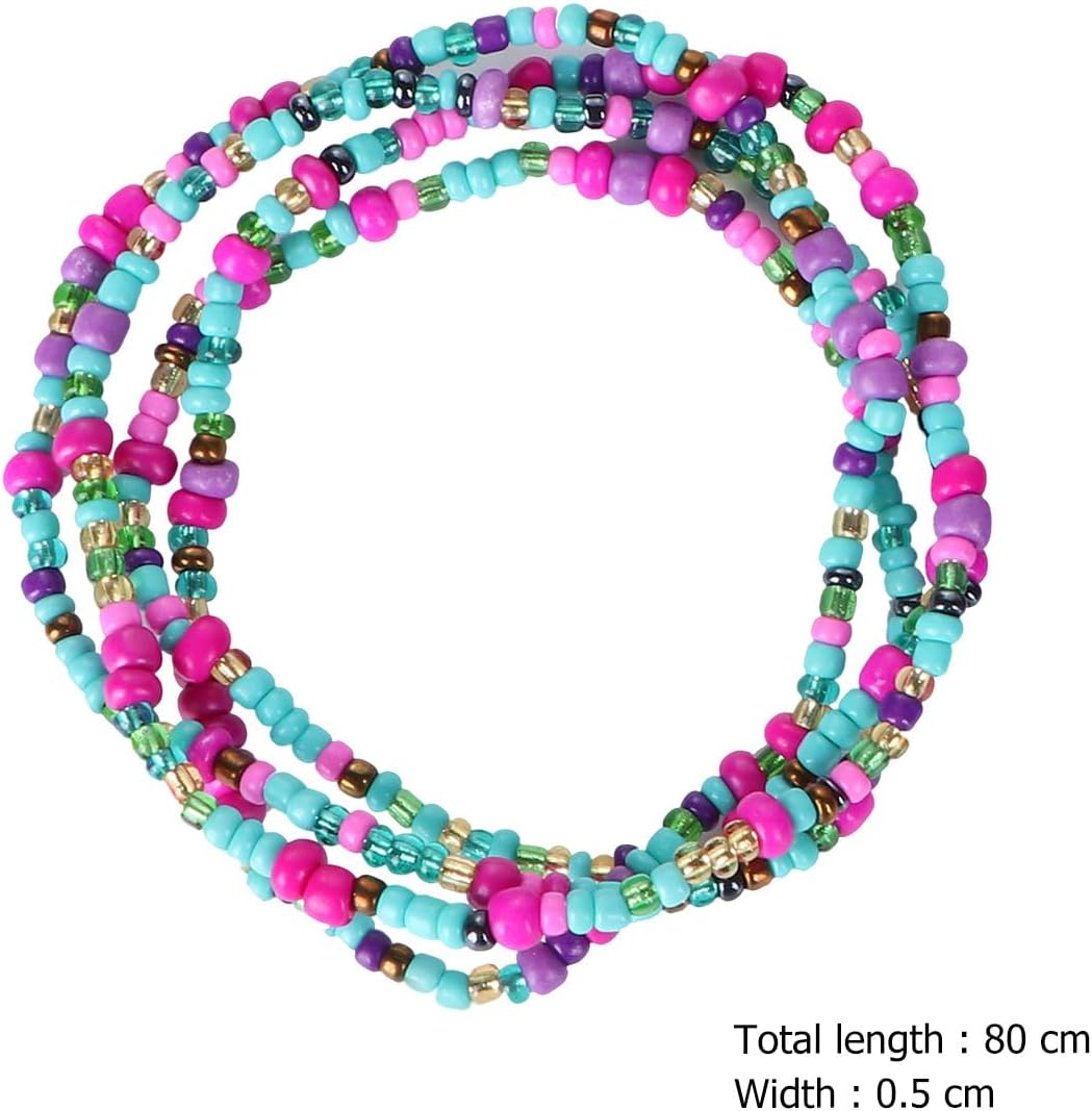 HEMOTON Handmade Bead Waist Chain Set for Women, Bikini Body Jewelry Beach Waist Beads, Decorative Belly Chain Accessories for Summer