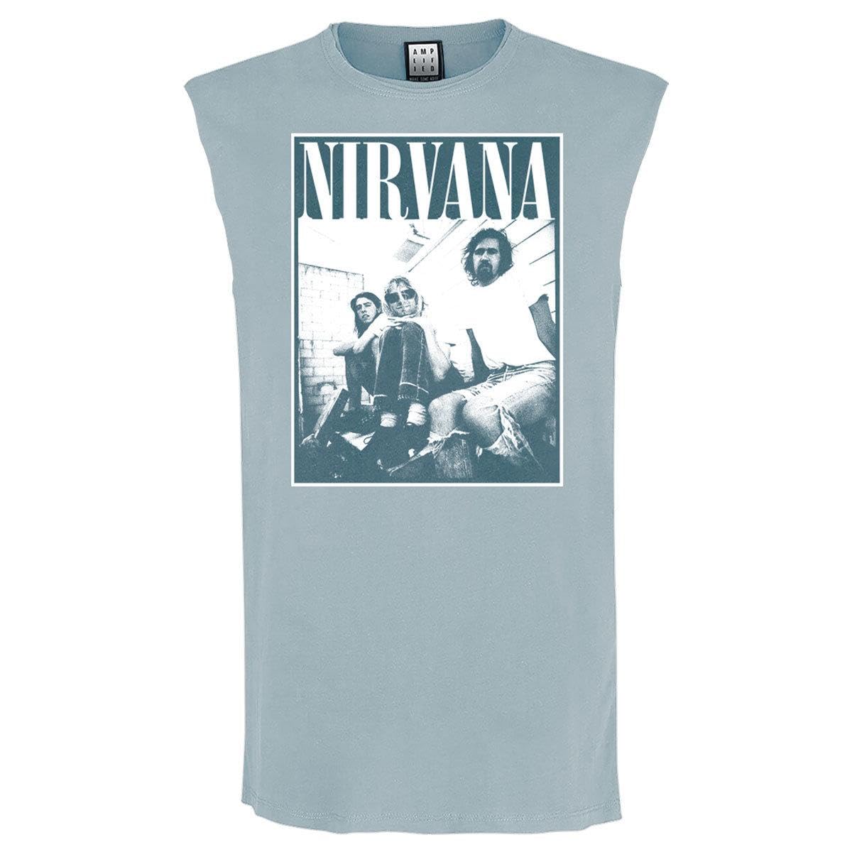 Amplified Nirvana Group Shot Sleeveless Tank Top Strange Blue Large